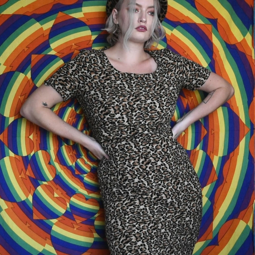 90s Cheetah Midi Dress!!!